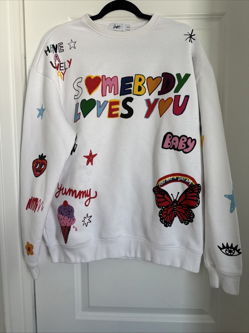 Mayfair Group x Iscreamcolour White Somebody loves you Sweatshirt S/M *read